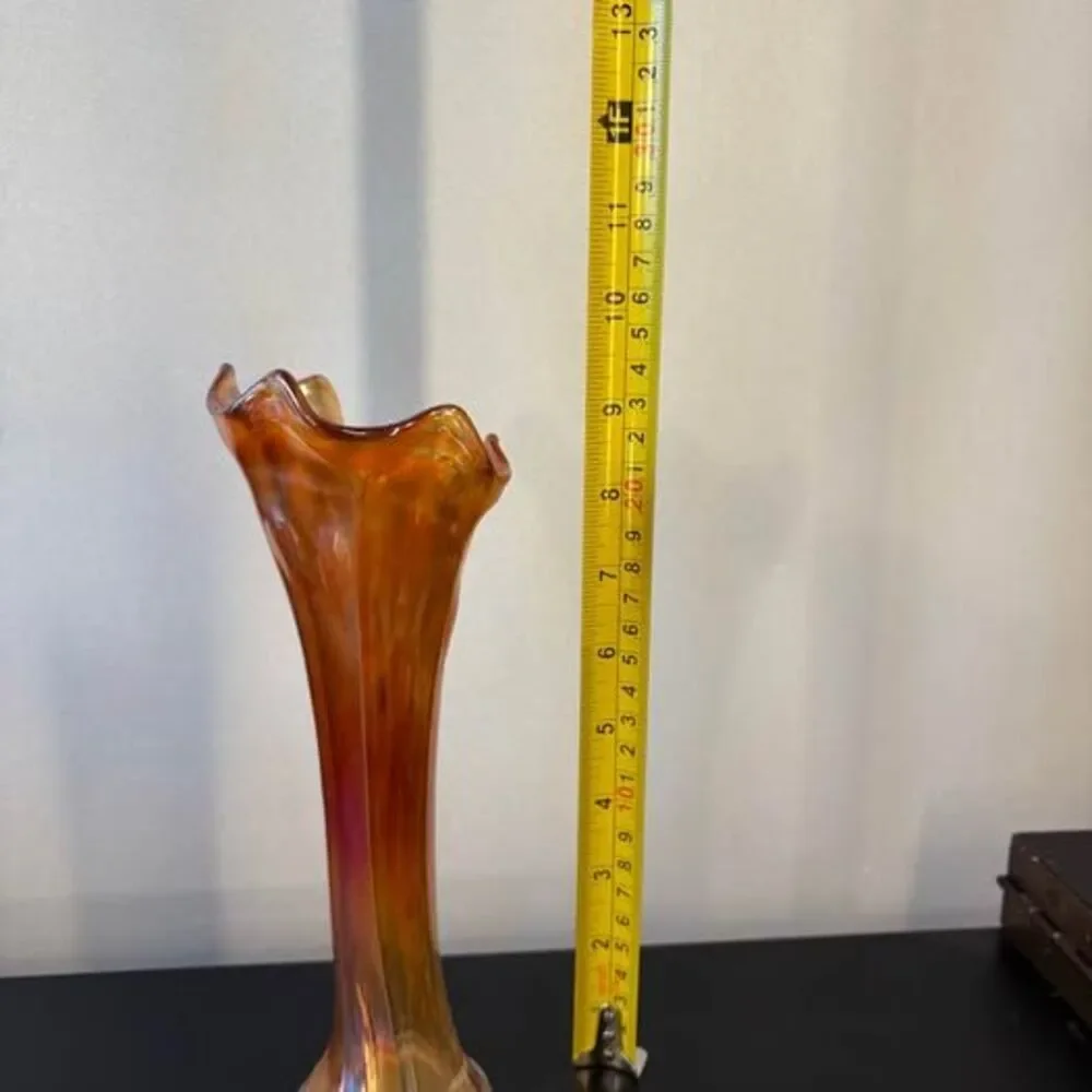 Antique Imperial Marigold Carnival Glass Vase